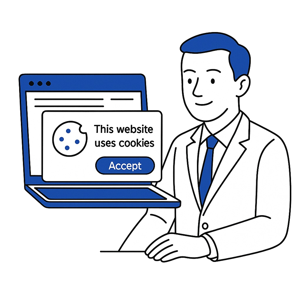 Professional showing cookie consent management